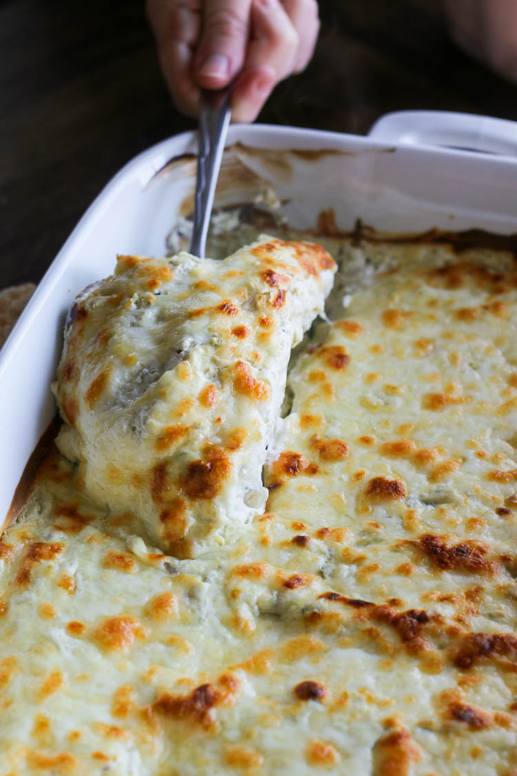 Spinach and Jalapeño White Chicken Enchiladas-4